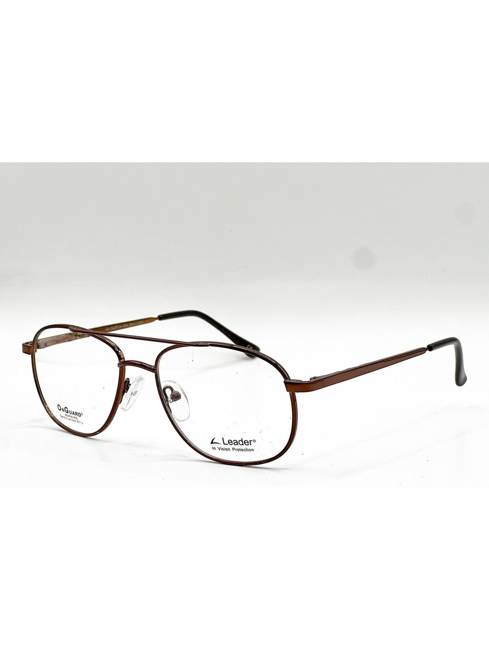 On Guard Og102 Choc Chrm Chocolate Chrome Safety Authentic Eyeglasses 56-17-140